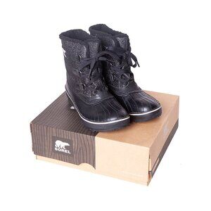 Brand New Sorel Tivoli Glitter Black Noir Snow Waterproof Boots Size 8.5